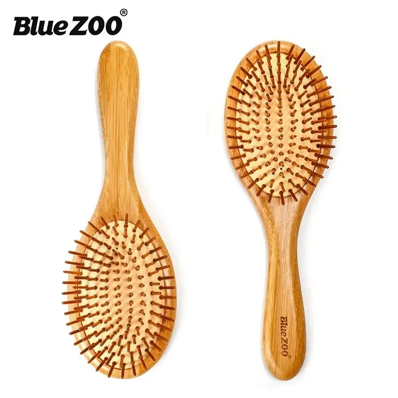 Bluezoo Care reine natürliche Wolle Baby Holzpinsel Kamm Pinsel Baby Haarbürste Neugeborene Haarbürste Kammkopfmassager