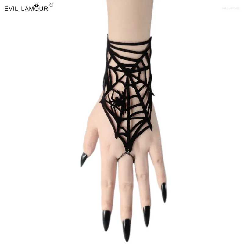 Charm Bracelets Spider Web Bracelet Halloween Easter Carnival Party Finger Chain Gothic Style Jewelry WS-14-1