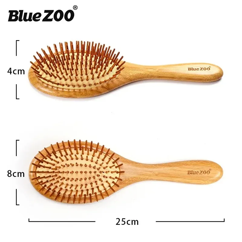 Bluezoo Care reine natürliche Wolle Baby Holzpinsel Kamm Pinsel Baby Haarbürste Neugeborene Haarbürste Kammkopfmassager
