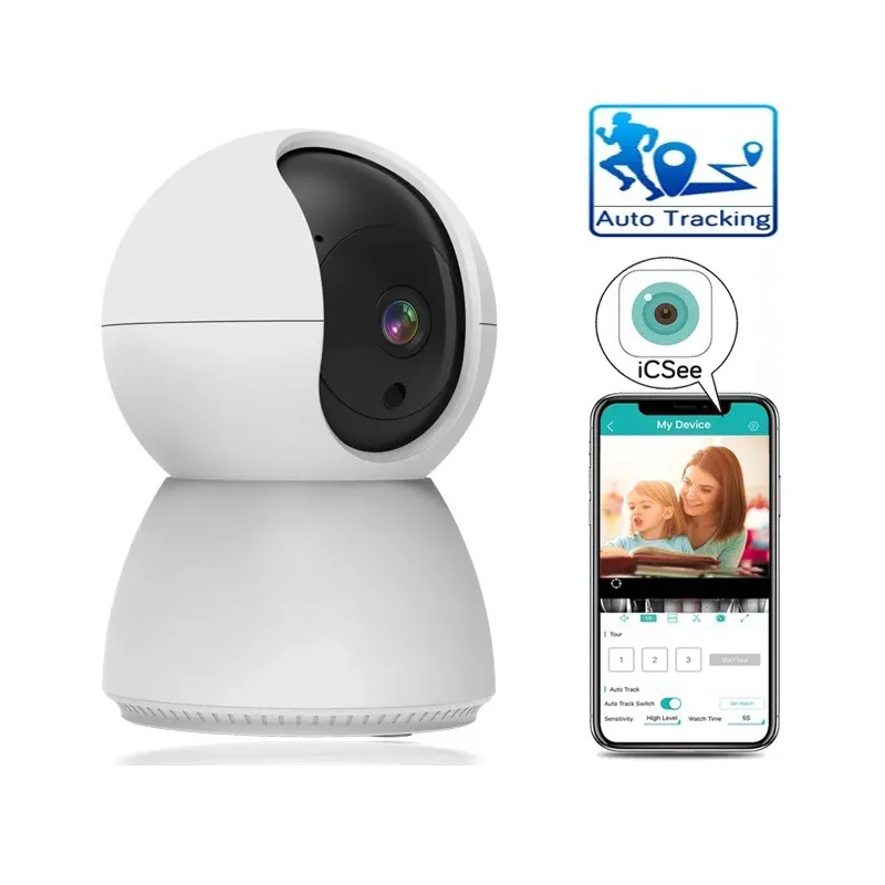 Sistema Wouwon Auto Track 2K Full HD 3MP IP Camera di sorveglianza Sicurezza Baby Monitora