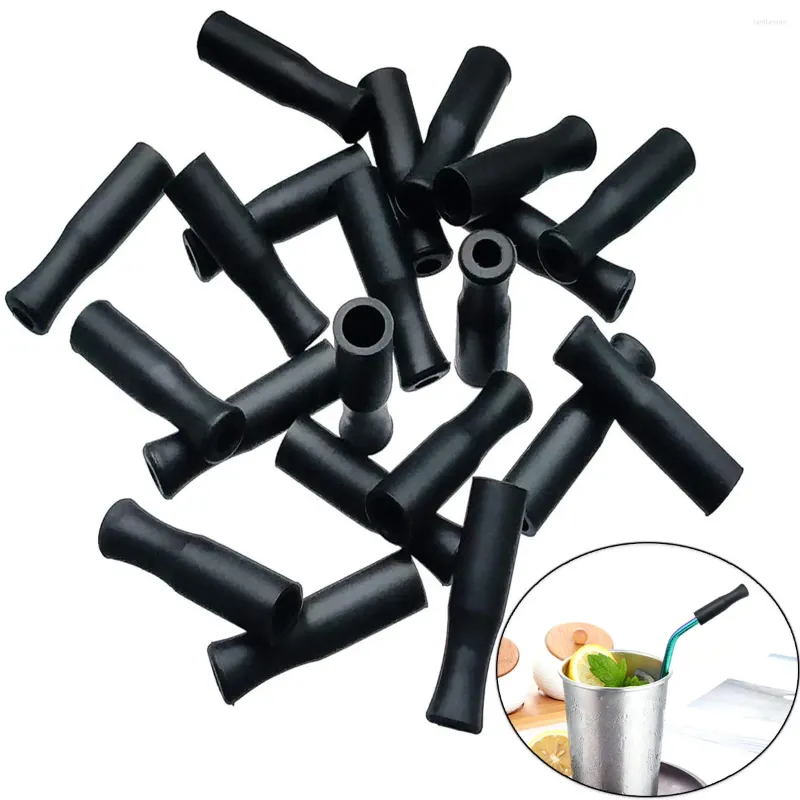 Bere cannucce 21pcs Teste di cannuccia in silicone riutilizzabili Coperture per accessori inossidabile adatti per l'acciaio largo 6 mm