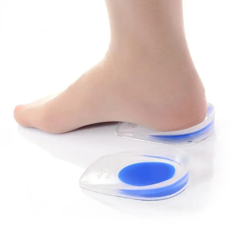 2024 Soft Silicone Gel Insoles for heel spurs pain Foot cushion Foot Massager Care Half Heel Insole Pad Height Increase- for heel spur relief insoles