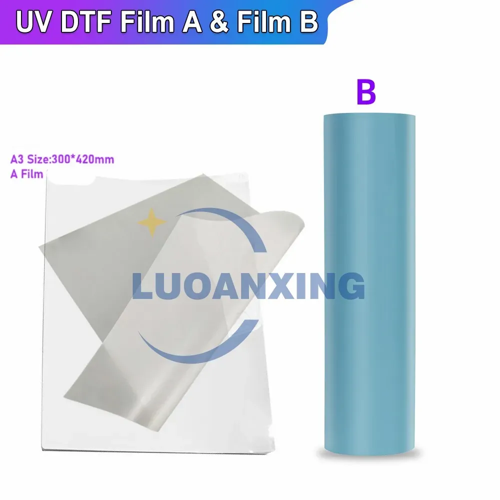 Papper UV DTF AB Film för UV DTF -skrivare direkt till filmutskrift som är lämplig för A3 A4 UV DTF Transfer Film klistermärke UV Printer Machine