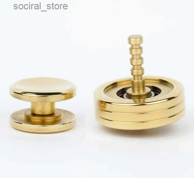 Spinning Top New brass hand spun yarn top toy gyroscope multifunctional gyroscope EDC pressure reducing toy L240402