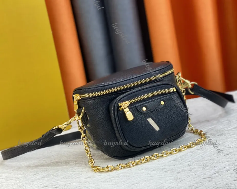 Bumbag Designer Womens Borsa a tracota per spalla di lusso Mini Bumbag Borse Gradient Brams Codice Borse di alta qualità Borsa Lady Borse Black Embossing Flower