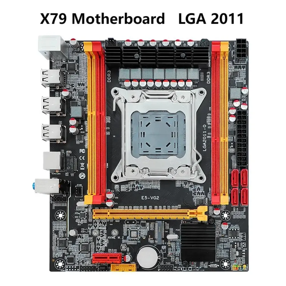 マザーボードX79コンピューターマザーボードNVME M.2 SSD LGA 2011マザーボードセットPCIE 16x 4*Intel CPU E5 2600/2689/2690/2670のSATA2.0インターフェイス