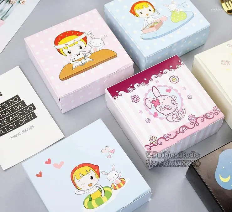 Gift Wrap 12x12x4.5cm Cartoon Candy Cake Boxes For Kids Santa Sacks Storage Box Party Favor DIY Supplies
