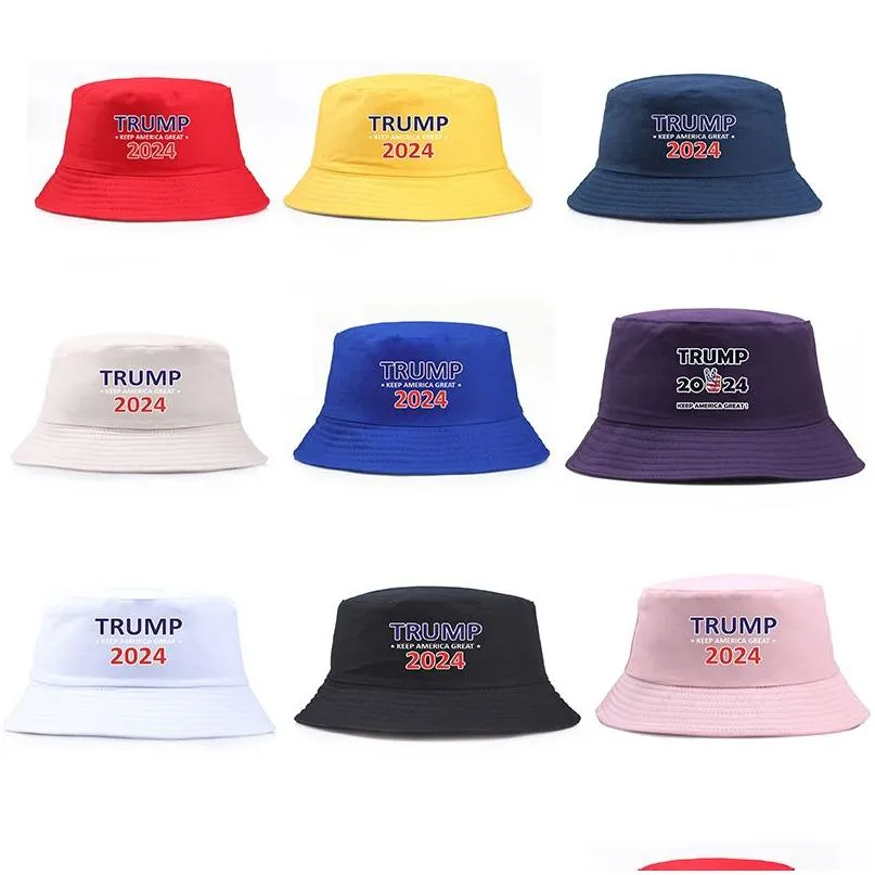 Chapeaux de fête Trump 2024 Bucket Bucket Sun Cap USA Élection présidentielle Fisherman Élections Baseball Caps Save America Again Drop Offre Dhzon