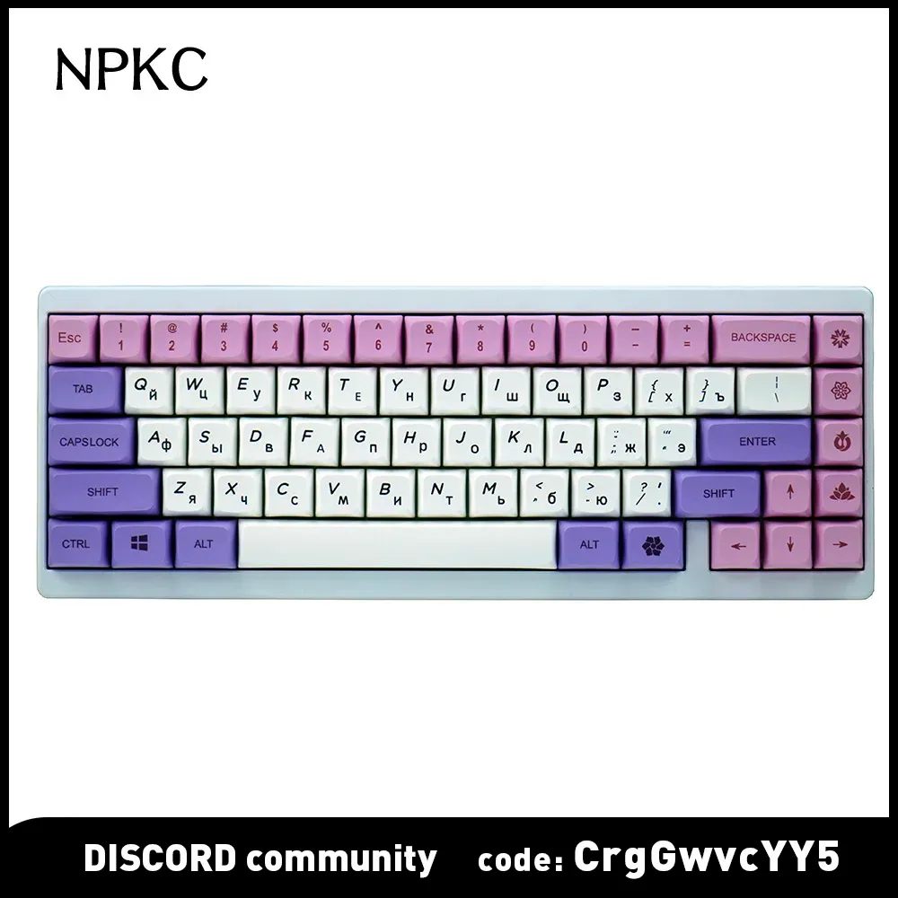 Tillbehör PBT Russian Key Cap Letter Area Thermal SubliMation Printing XDA/Cherry höjd Lämplig för MX Mekanisk tangentbord Vit svart