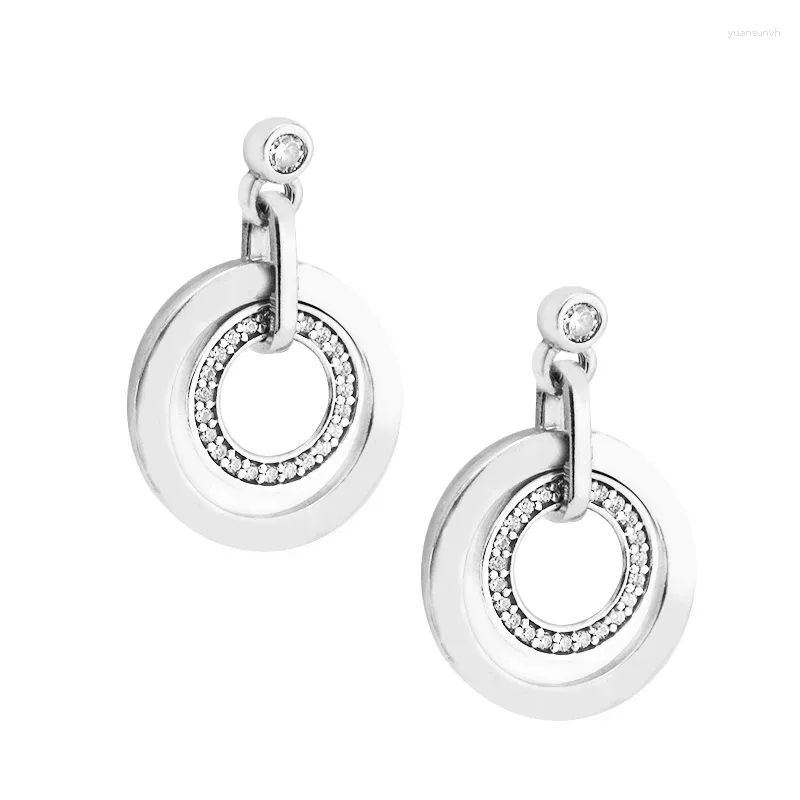 Orecchini a pennagliera autentici 925 cerchi di orecchini in argento sterling goccia per donne alla moda gioiello regalo pendientes brincos