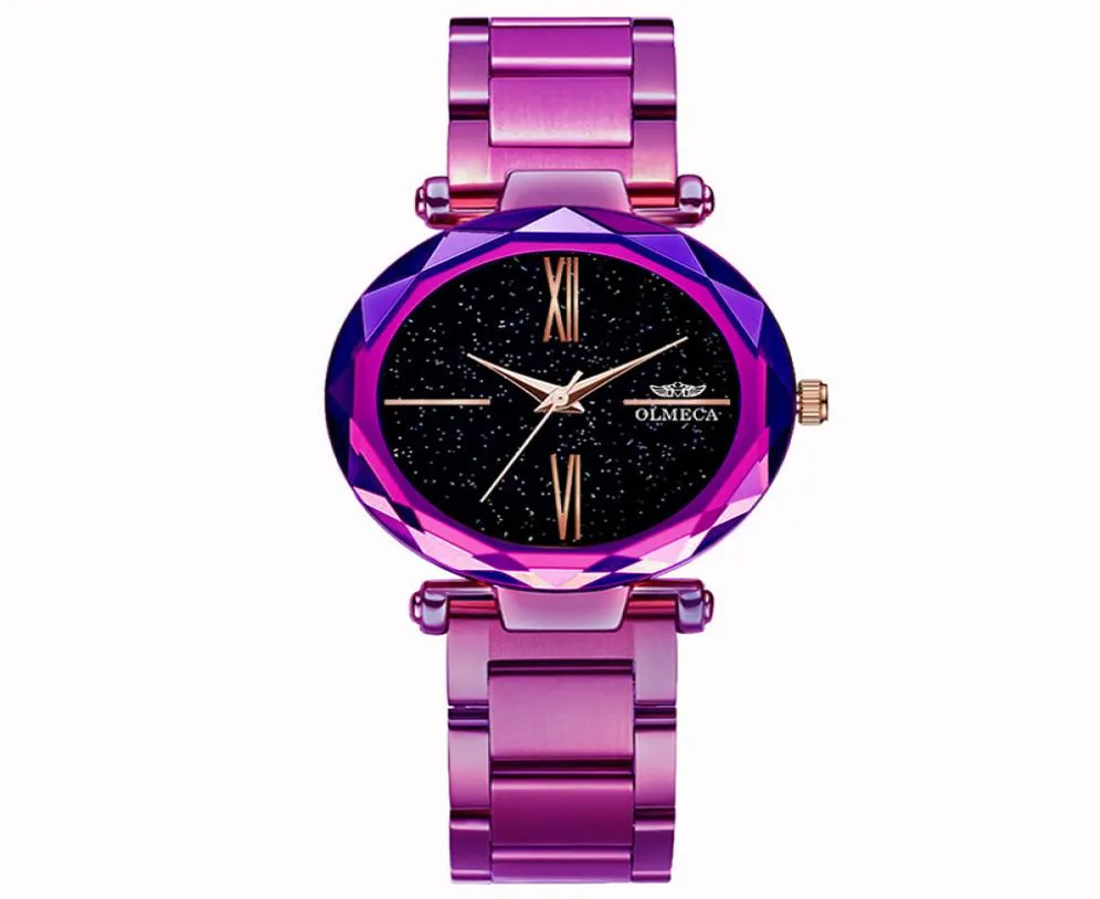 Fashion Lady Quartz Waterproof Watch Star Sky Elegant Women habiller Relogio Famous en acier inoxydable rose rose pointer wristw6814208