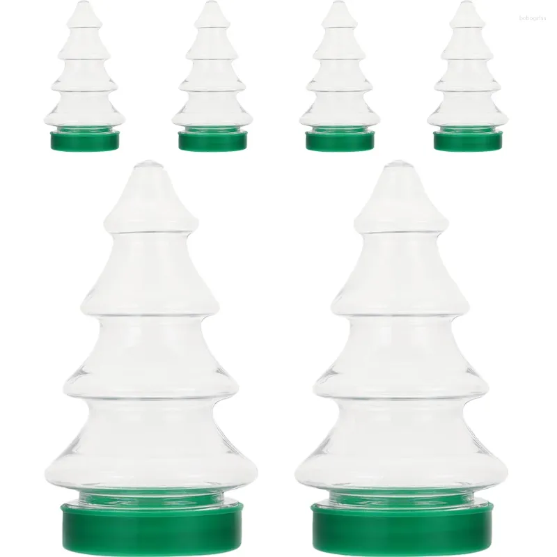 Lagringsflaskor 6 PCS Candy Bottle Packaging Christmas Treats Milk Container Plastic Jar Xmas Party Gynnar Pet Decore