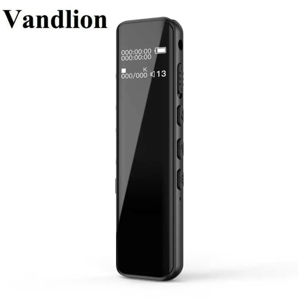 Recorder Vandlion Digital Activated Voice Recorder Hotkey Sound Audio Recording Double Microphones Noise Reduction Lock 3D Edge Screen