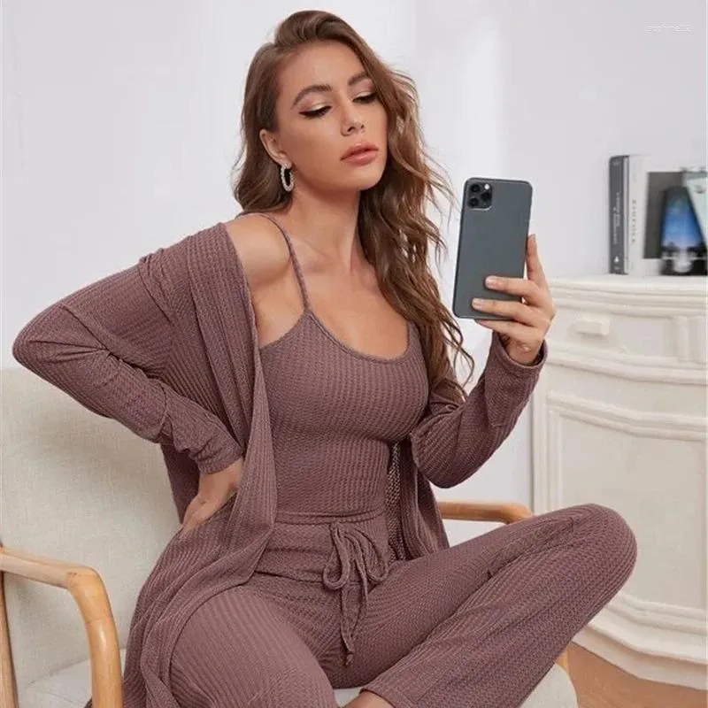 Домашняя одежда весенняя осень женская пижама сексуальное искушение V-образное вырезок подвески