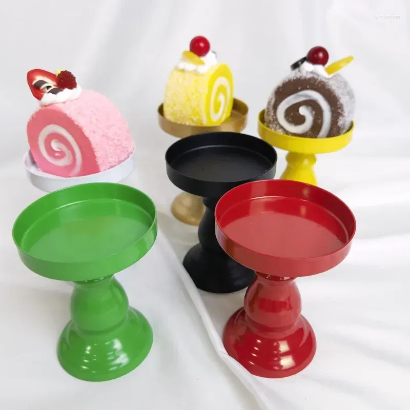 Plates Mini Cake Stand Home Party Display Wedding Decoration Desktop Cupcake Decorat Birthday Dessert Wrought Tray