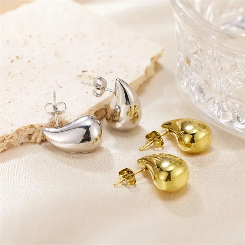 Orecchini per borchie DZ INS Stile in acciaio inossidabile inossidabile a forma di goccia grivela semplice a forma di oro gioiello alla moda in oro