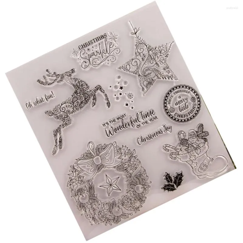 Bouteilles de rangement cadeaux de Noël Clear Stamps Carte Scrapbook Faire du scrapbooking en silicone Sceau transparent