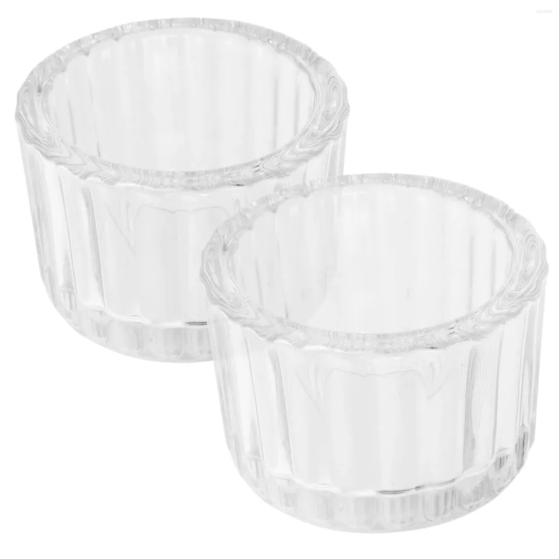 Świece 2PCS Wedding Clear Glass Cups Małe światła herbaty Uchwyt Centralny