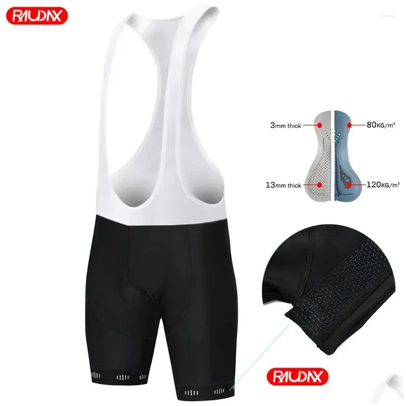 Motorfietskleding Elastische interface Cushion Cycling Bib shorts Reflecterend logo Sportteam Black Mans Bicycle Riding Drop Delivery DHJPP