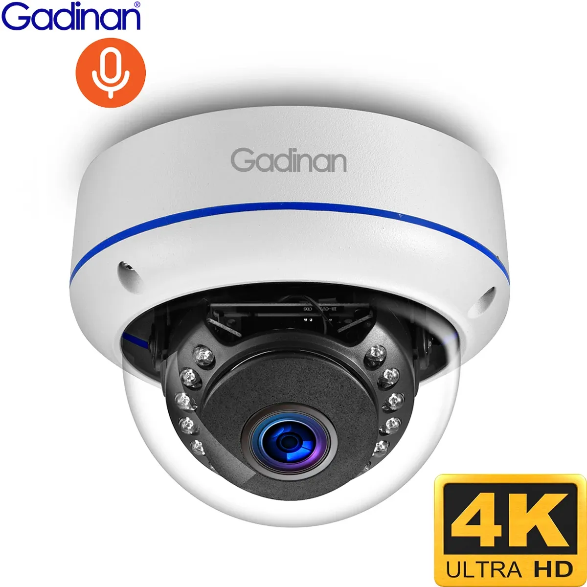 CAMERA GADINAN 8MP 4K IP CAMERA POE OUTDOOR H.265 METALE DOME IN IN IN IN IN IN IN IN IN IN IN INDIETRO CCTV Night Vision Vision Home Sorveglianza CCTV CAMERA ONVLF