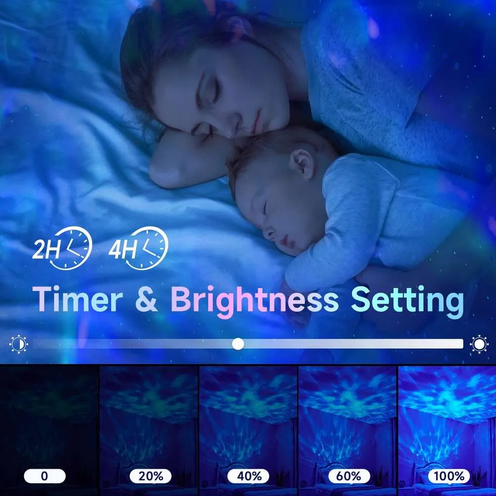 White Noise Night Bluetooth Music Skylight Star Light Projector for Bedroom Children