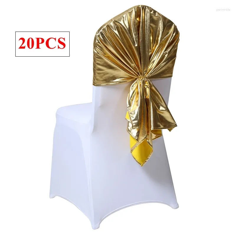 Stol täcker 70x130 cm Mettalic Bronzing Spandex Cap Cover Lycra Stretch Hood för bröllopshändelsedekoration