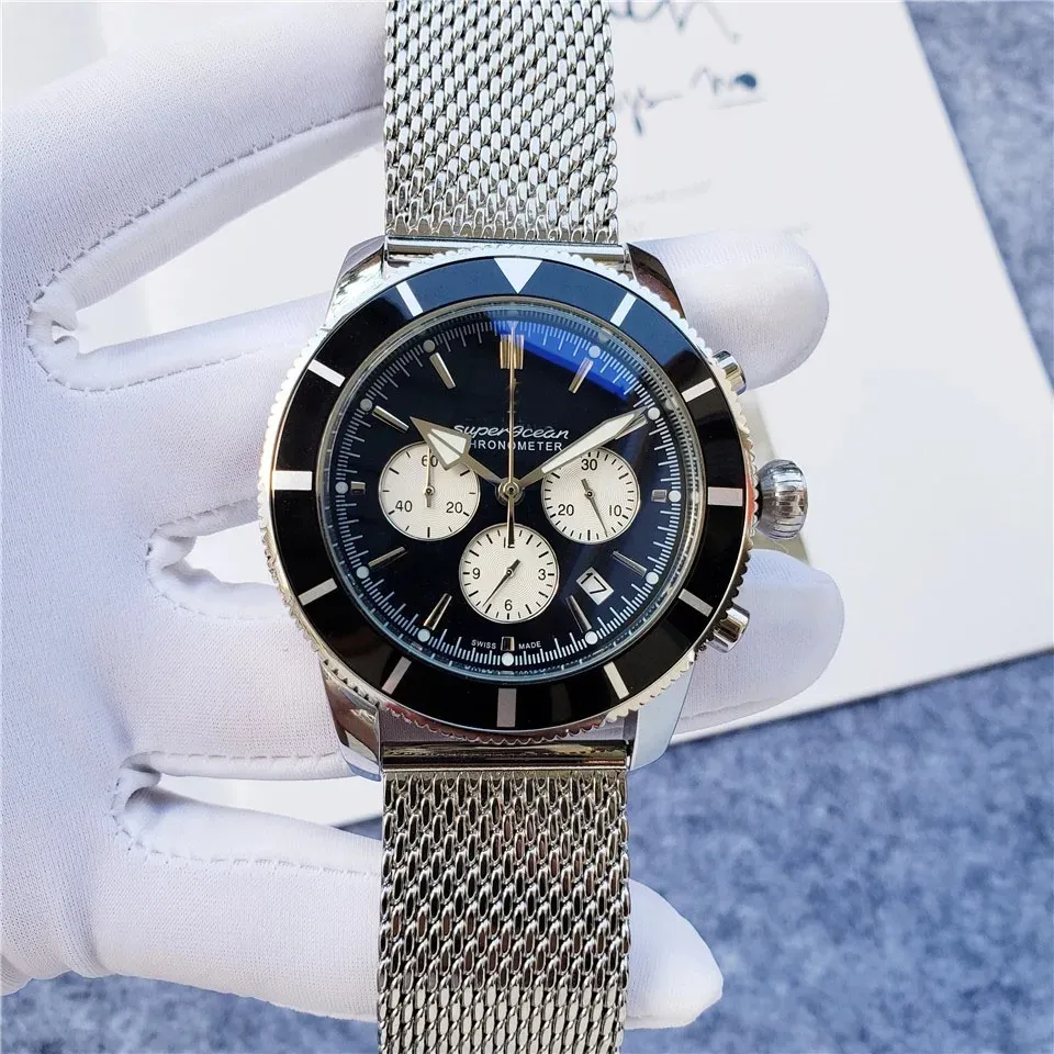 U1 Top-grade AAA Bretiling Super-Ocean Heritage Men Watch Automatic Mechanical Full Working High Quality Quartz Stainless Steel Strap Sapphire 42MM Wristwatches