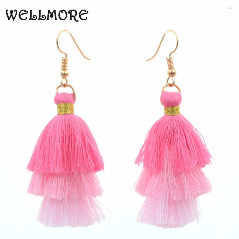 Серьги с подвижными серьгами Wellmore Frigered заявление Long Tassel Bohemia Drop for Women Jewelry Ohlosale