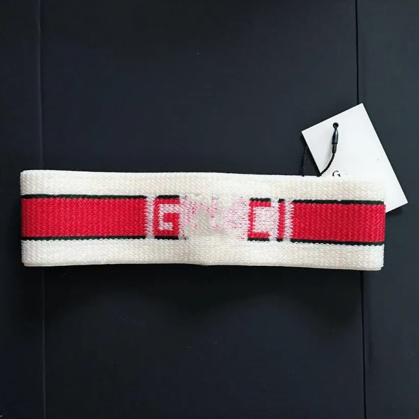 Luxe designer Hoofdbanden Dames Men 4 Color Red Black White Brief Letter Afdruk Elastische hoofdband Fashion Sport Haarbands Tulband Hoofdwares voor hoed