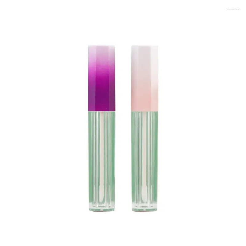 Bouteilles de rangement vides 5 ml Hexagonal Gradient Purple Pink Rose Glaze tube Gloss 50pcs