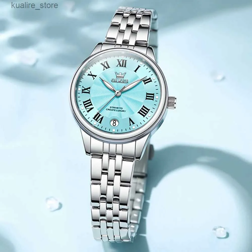 Relojes para mujeres olevs femenino es simple elegante original muñeca pequeña para mujeres impermeables acero inoxidable cita luminosa regalo para niña l240402