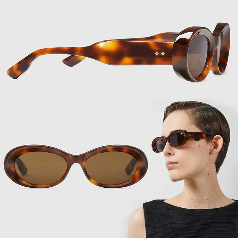 SS24 Mulheres designers de sol óculos de sol GG1527S Óculos de sol ovais da moldura ágata UV400 lentes marrons mulheres primavera de primavera de moda de moda novo Lunettes de Soleil Designer Poer femme