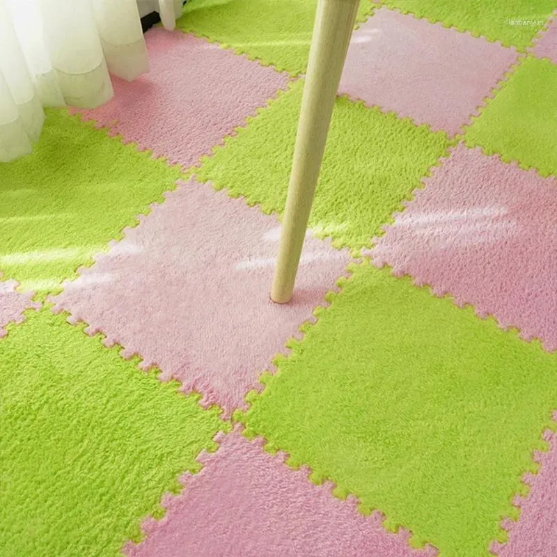 Ковры P82C DIY Jigsaw Plush Carpet Baby Buzzles Playmat Область коврик для пенопластовой плитки