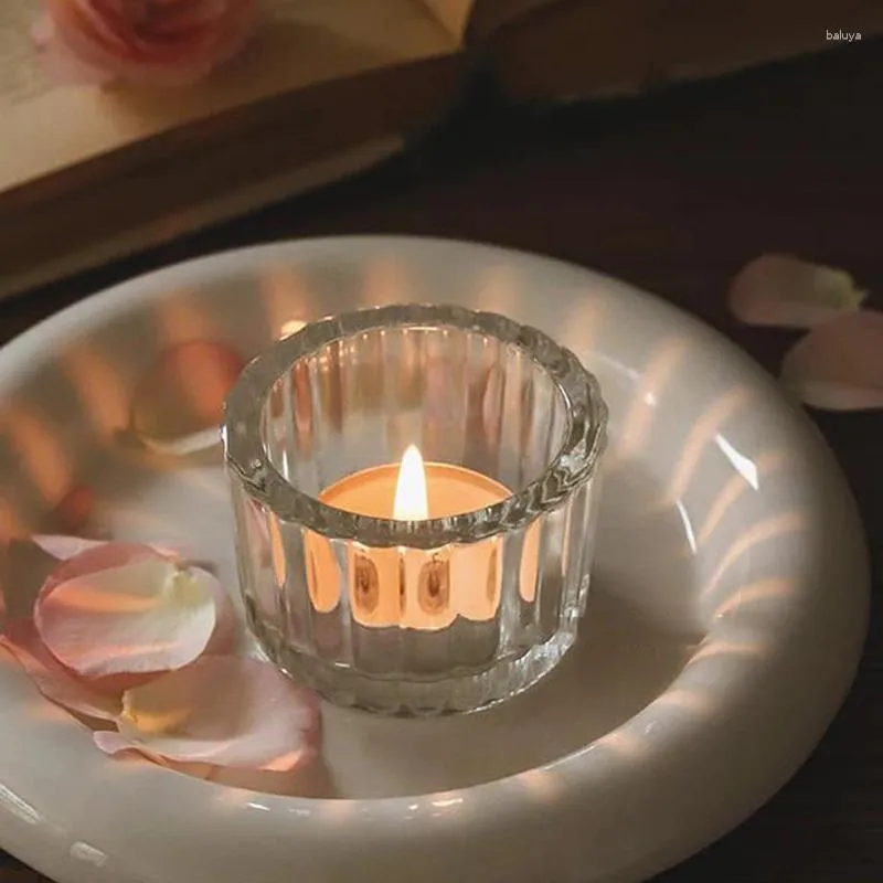 Ljushållare 20st Glass TEALYDT BULK för bordets mittpunkt Clear Floating Candle Wedding Decor