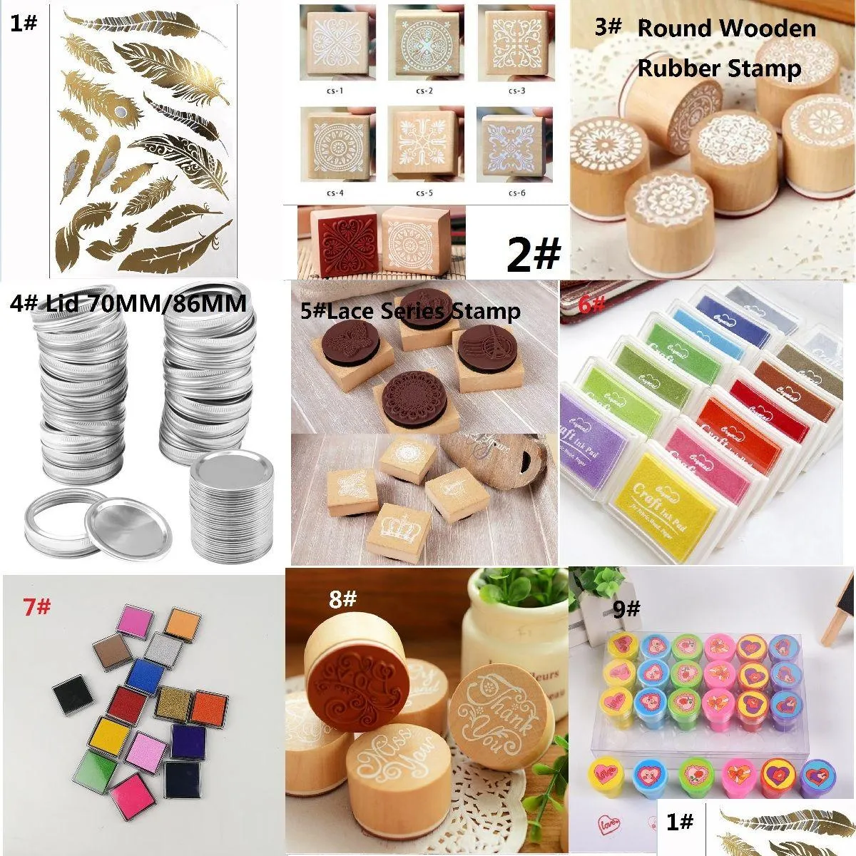 Stamp Tools Wholesale Craft Ink Pad Colorf Cartoon For Different Kinds Of Stamps Finger Washable Pads Tattoo Wood Round Vintage Square Dhoyr