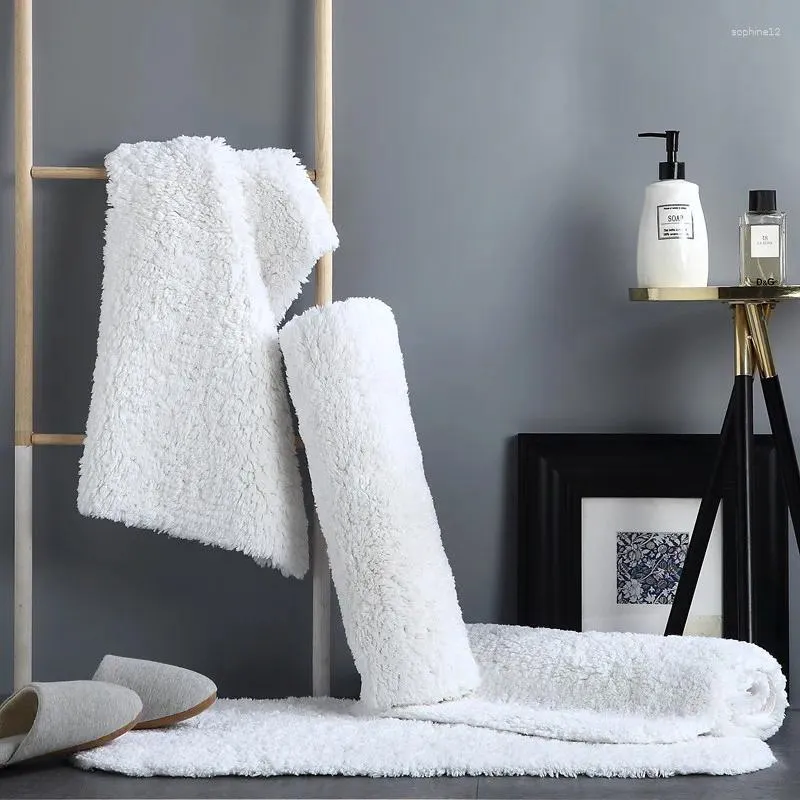 Tappetini da bagno tappetino da bagno in cotone tela asciugamano el casa tappeti ispessiti e tappeti grigi zoccoli bianchi anti -slip pavimento