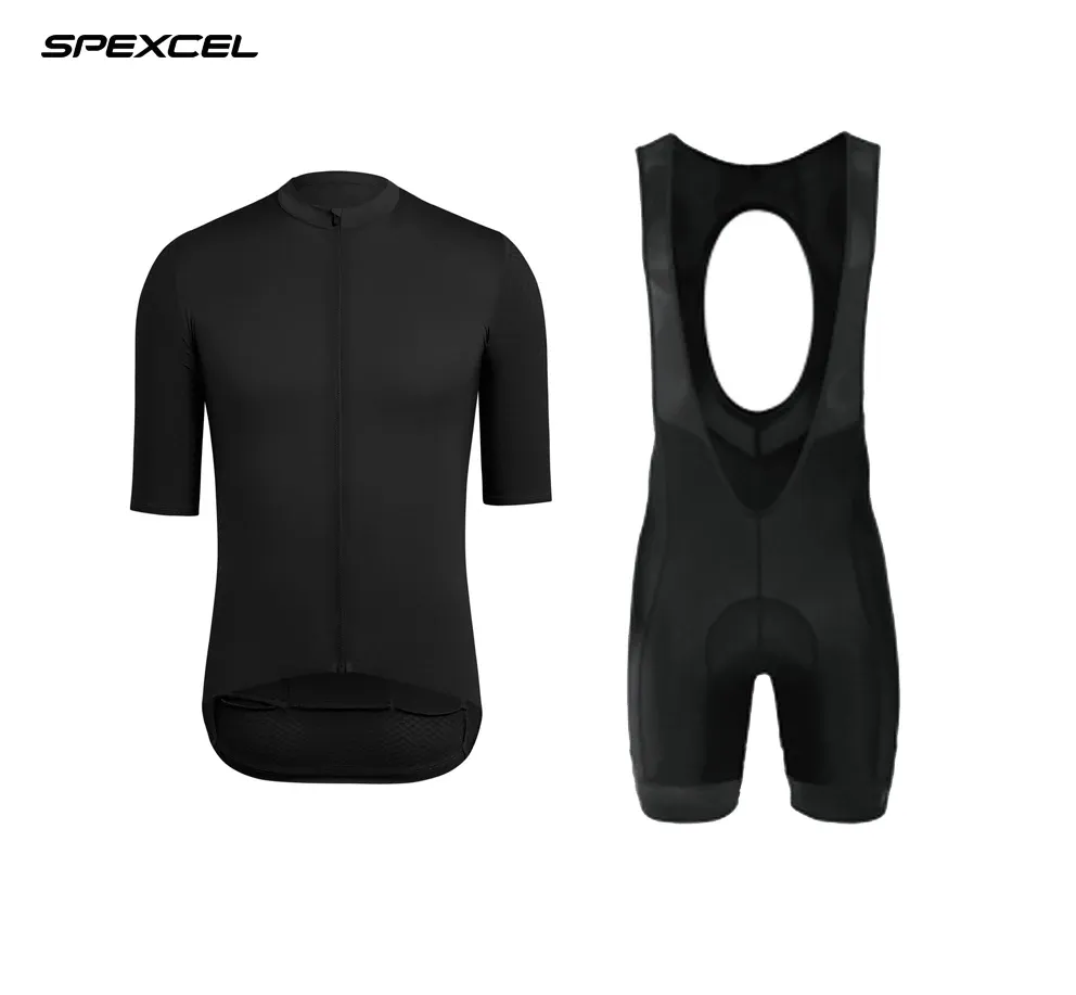 Définit Spexcel Pro Team Aero Cycling Jersey and Bib Shorts pour Race Cut Italie Miti Fabric Jersey Top Quality Bib Set pour une course de longue date