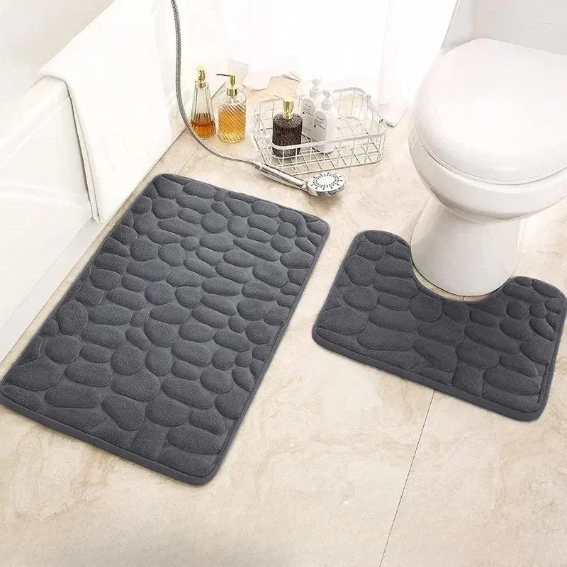 Mattes de bain Coral Velvet Porte en relief tapis pavé