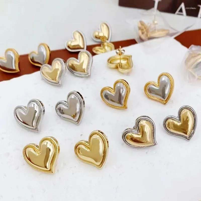 Studörhängen 5pairs Tiny Heart Smooth Metallic Vintage Classic Wholesale Women Jewelry Gift 30875