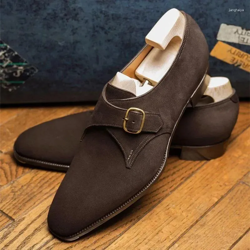Sapatos casuais em mocassins de rebanho de café Bureclelle Bursable Handmade for with Zapatos de Hombre