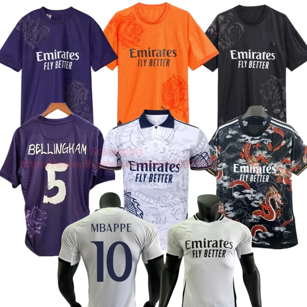 2024 Chinês Dragon Limited Soccer Jerseys Bellingham Vini Jr Madrids 23 24 Quarta camisas de futebol Camavinga Alaba Rodrygo Men Playerverversion Kit 24 25 25