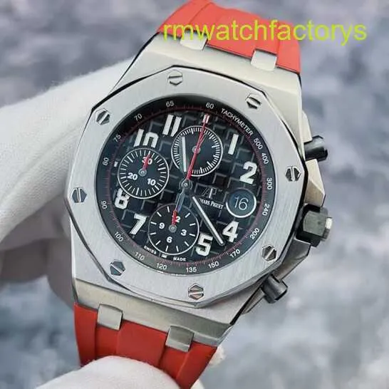 Perfect AP Wallwatch Royal Oak Offshore Series 26470 Classic Vampire Black Plate Negro Reloj Red de 42 mm Mecánico automático