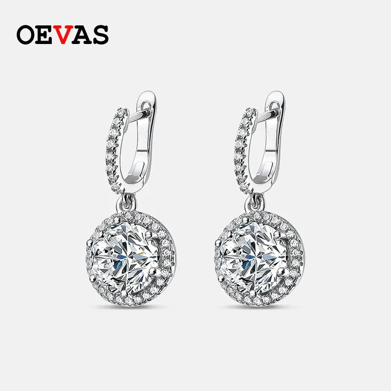 Boucles d'oreilles oevas 100% 925 argent sterling 11 * 11 mm boucles d'oreilles en diamant élevé à haut carbone pour femmes bijoux de mariage scintillant