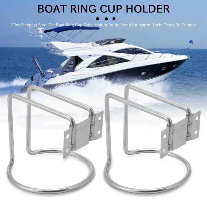 Flüssige Seifenspender 2PCS Edelstahl Auto Boat Ring Cup Getränkhalter Flasche Ständer für Marine Yacht Truck RV Camper