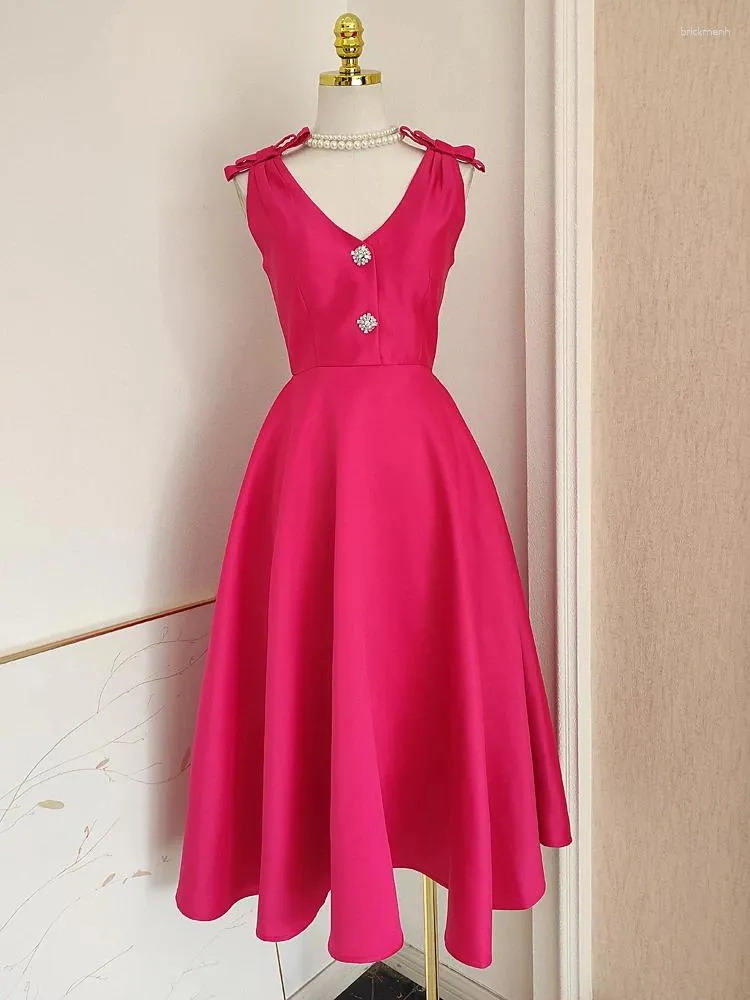 white christmas dresses Women Elegant Wedding Guest Dress Turndown Collar Mid-Length Waisted A main image 0