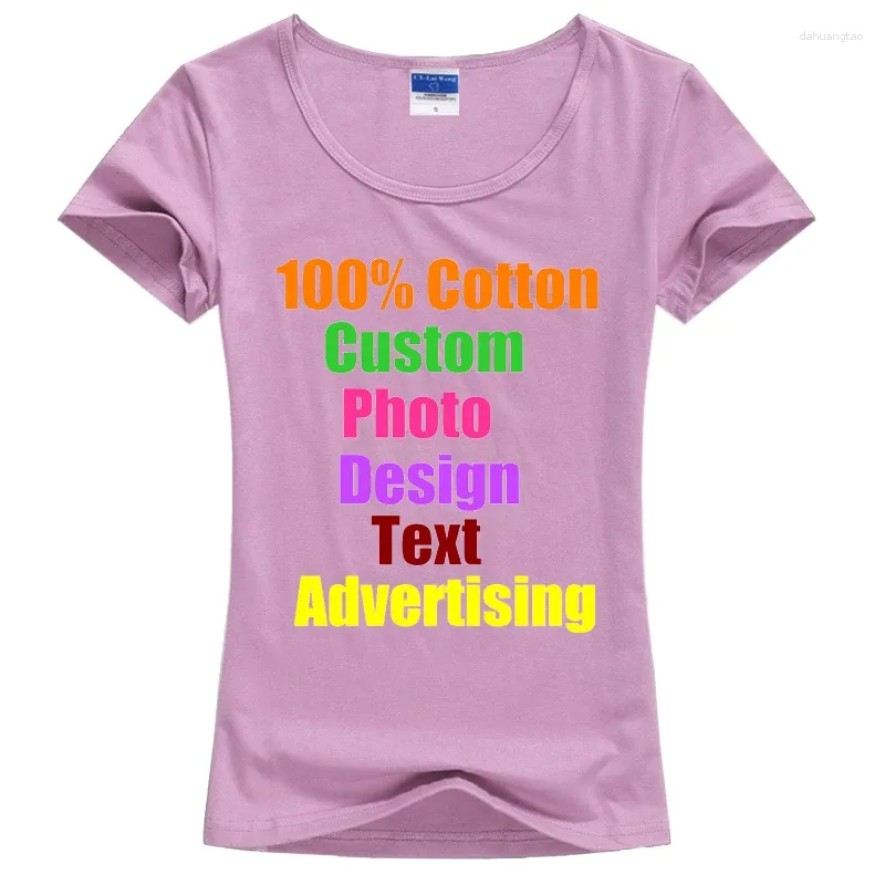 Camisetas femininas 2xl de verão teático feminino camisa mulher camisa personalizada logotipo pó t-shirt lady t-shirt sólido básico slim personalizado diy tops