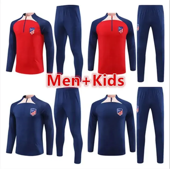 2023 2024 Atletico Madrids Tracksuit Soccer Training Zestaw 23 24 24 Griezmann Mężczyźni i dzieci futbol futbolowy Chanda