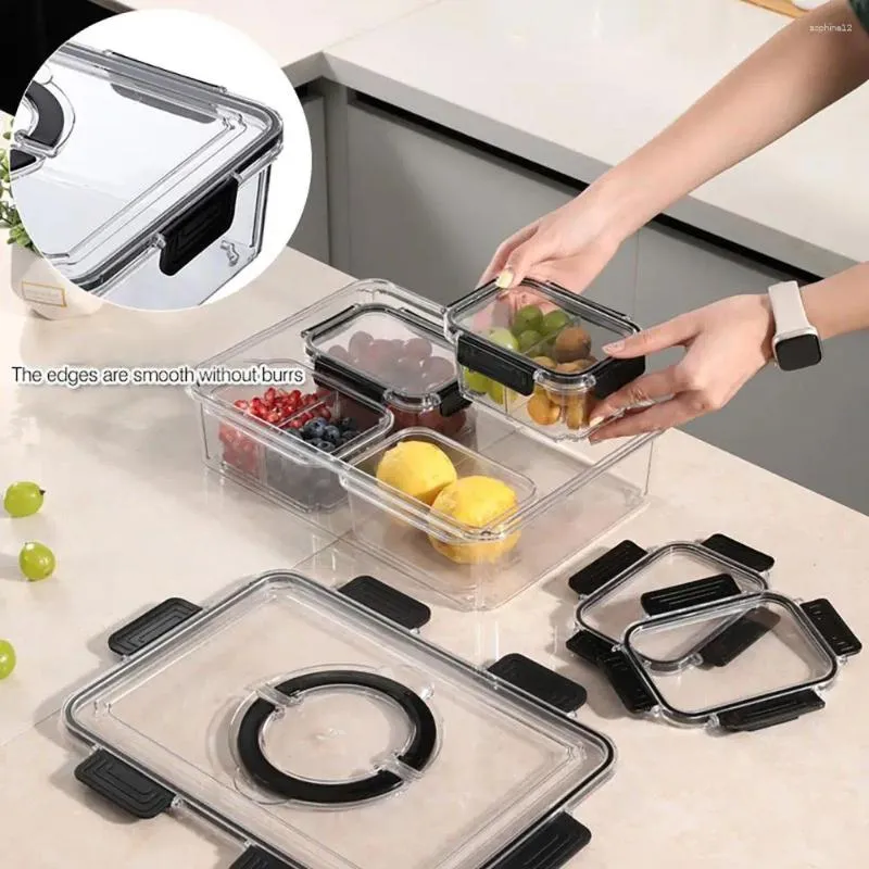 Storage Bottles Dust-proof Food Box Multi-purpose With Buckle Closures Airtight Snack Container For Picnic Kitchen