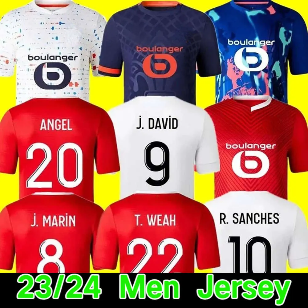 23 24 LOSC Lille Soccer Jerseys 2023 2024 Beige Tops Tee BAMBA YAZICI Football Shirts JIKONE R.SANCHES T.WEAH L.ARAUJO Maillots away third 3rd Adult Kids Kit Jersey