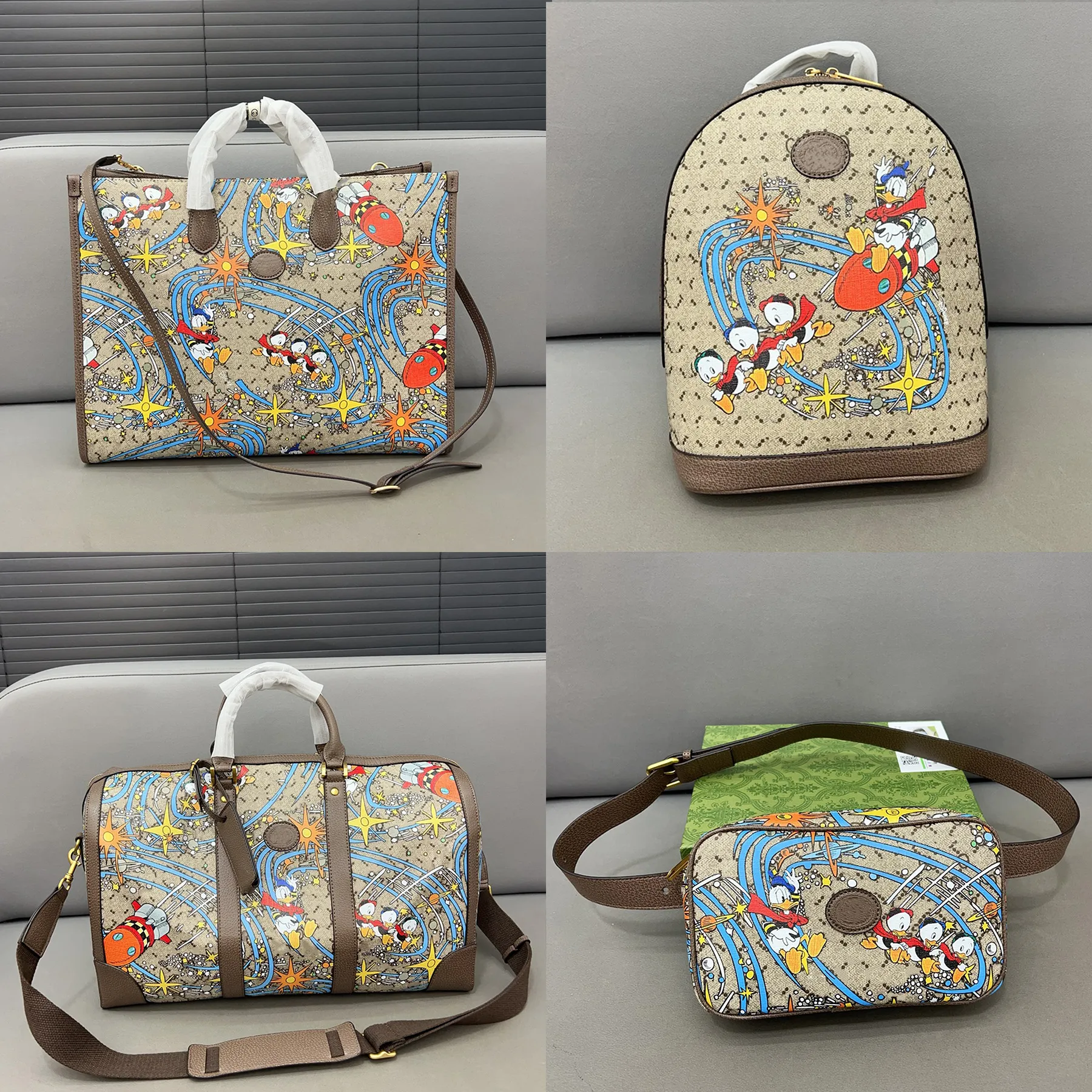 Novo desenho animado graffiti bolsa de sacola de bolsa de designer em couro mochila impressa Menina Mulheres Viagem Compras de bolsa casual Bolsa ajustável Bolsa de moda de bolsa Crossbody